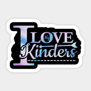 'I Love My Kinders' Cute Kindergarten Teacher Gift Sticker